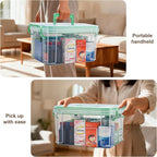15QT Clear Medicine Organizer Storage Box with Handle & Tray - Thickened Plastic Empty First Aid Box, Multipurpose Medical Co
