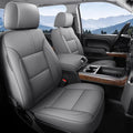 Coverado Chevy Silverado Seat Covers Full Set, Faux Leather Car Seat Covers Fit for 2014-2018 1500, 2015-2019 2500HD 3500HD C