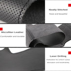 Microfiber Leather Car Steering Wheel Cover Anti-Slip Stitch Wheel Wrap Fit for Honda Civic Civic 9 2012 2013 2014 2015,Red