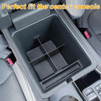 PIMCAR 2-Piece Center Console Organizer & Armrest Divider Set for 2023-2026 Honda Pilot, 2024-2026 Honda Passport/Ridgeline, Custom Fit Durable ABS Plastic Storage Tray