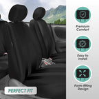 FH Group Car Seat Cover Full Set Striking Striped Car Seat Covers with Front Seat Covers and Rear Split Bench, Universal Fit 