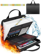 onvvippiv Important Document Organizer Folio Accordion File Organizer Fireproof Expanding File Folder Storage Box with Zipper