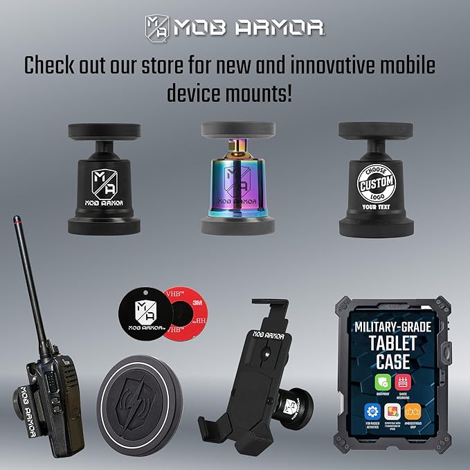 Mob Armor MobNetic Maxx - USA Assembled Magnetic Phone Holder for Car, Magnetic Car Phone Mount, 90-Degree Tilt, 360-Degree Rotation, Aluminum Metal, Compatible with iPhone & Android - Gunmetal