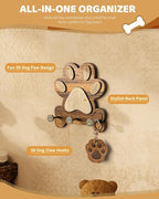 MTERSN Wooden Dog Leash Holder for Wall – Dog Leash Holder, Key Rack, and Coat Hanger – Rustic Farmhouse Wall Decor for Entry