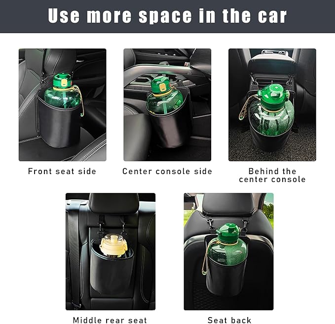 Car Seat Side Large Cup Holder, Waterproof Cup Holder Expander Adapter Bag, Multifunctional Hanging Storage Organizer for Dri