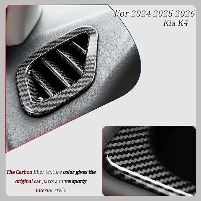 Dashboard Air Vent Cover, for kia k4 2024 2025 2026,Sport Interior Trim Accessories - Carbon Fiber.