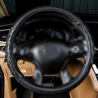 Flying Banner car Steering Wheel Cover Faux Leather Massage Universal fit 3D Honeycomb Hole Anti-Slip Sporty 15 Inches (Black