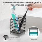 Toothbrush Holders with Quick Drying Mat—Black DiatomiteToothbrush and Toothpaste Holder for Bathroom—3 Slots Openwork Design