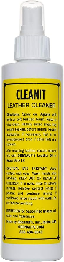 Obenauf's Cleanit Leather Cleaner - Natural Plant Oil Leather Cleaner for Boots, Furniture and Car Interior - Safe and Gentle