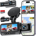 3-Channel Dash Cam 4K for Car: Front, Rear & Inside Dash Camera with 5.8G WiFi & GPS - 24H Parking Mode, 64GB Card for Ridesh