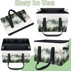 Reusable Grocery Bags Heavy Duty Shopping Bags Foldable Large Tote Bags with Long Handles & Hard Bottom
