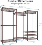 VIPEK V5 Portable Closet Wardrobe Heavy Duty Clothes Rack Metal Freestanding Clothing Racks, Adjustable Custom Closet Racks w