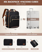 LOVEVOOK Travel Backpack for Women & Men 40L,Airline Approved Carry On Backpack Travel Essentials,TSA Carry on Luggage,Waterp