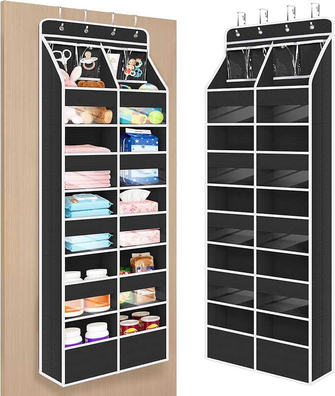 Univivi 6-Shelf Over Door Hanging Organizer Fabric Door Storage for Baby Nursery Nursery Closet Cabinet Wall Mount Hanging St