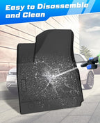 Sunsdrew Floor Mats for 2022-2024 Hyundai Ioniq 5 (Unmovable Console Only, Not for 2025), All Weather Floor Liners 1st & 2nd Row Car Mats Ioniq 5 Accessories TPE Rubber Raised Edge