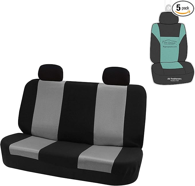 FH Group Automotive Rear Car Seat Covers for SUV, Trucks, Sedan and More - Universal Fit Front High Back & Rear Solid Bench D