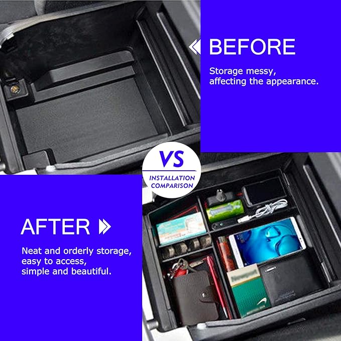 2024 2025 F150 Console Tray Center Console Organizer Tray for 2025 2022 2023 2024 Ford F150 Raptor Center Armrest Storage Box for Ford F150 2022 Accessories Armrest Storage Box((See Picture 2 & 3))