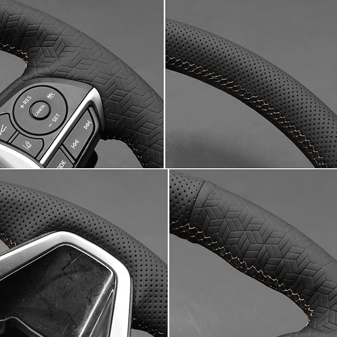 MEWANT Hand Sewn Steering Wheel Cover for Toyota Camry 2018-2019/Toyota Avalon 2019/Toyota Corolla 2019-2020/Toyota RAV4 2019 Steering Wheel Accessories