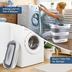 Collapsible Laundry Basket Foldable Pop-Up Laundry Hamper with Comfort Handles Portable Plastic Laundry Storage Basket Organi