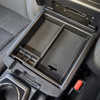 JKCOVER Center Console Accessory Organizer Compatible with Toyota Tacoma 2016 2017 2018 2019 2020 2021 2022 2023, ABS Material Box Insert Tray (Black trim)