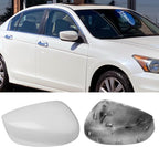Yumzeco Compatible with Honda Accord Side Mirror Cover Trim 8th Gen 2008 2009 2010 2011 2012, White Door Rearview Mirror Caps Replacement for Honda Accord W/O Light Hole - Right Passenger Side