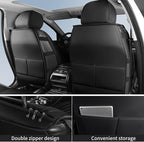 Car Seat Covers Front Pair, Breathable Nappa Leather Seat Covers for Cars, Universal Auto Interiors Car Seat Cushions for Mos