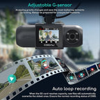 COOAU D30S 4K Dash Cam with GPS Wi-Fi, Front and Inside Dual 2.5K 1080P, Uber Car Camera with Infrared Night Vision, Supercap