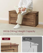 VASAGLE Storage Chest, Storage Bench with 2 Safety Hinges, Farmhouse Style, 15.7 x 39.4 x 18.1 Inches, for Entryway, Bedroom,