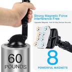 Magnetic Phone Car Mount, Universal Dashboard Windshield Car Phone Mount Holder with Upgraded 3.2" Suction Cup,8 Strong Magnets Compatible with iPhone 11 Pro X XS Max XR Galaxy Note10 S10 (B)