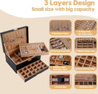 Gifturbo Jewelry Box for Women,Jewelry Boxes for Girls, 3 Layers Large Travel Jewelry Storage Organizer Box for Earring,Ring,