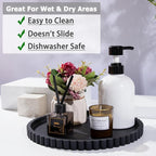 HighHerz Silicone Bathroom Countertop and Vanity Tray-10 Inch Round Silicone Bathroom Tray, Modern Bathroom Decor, Coffee Tab