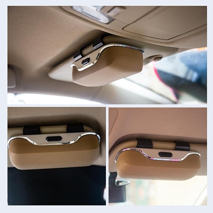 Evankin Universal Car Accessories Car Sun Visor Glasses Holder,Car Sun Visor Organizer Sunglasses Holder Clip On Sun Visor Secure Clip for Sunglasses