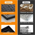 TORACK Metal Pegboard Wall Organizer System for Garage, 109PCS Kit with Pegboard Bins, Hooks, Peg Locks, Black Steel