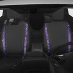 CAR PASS Leather Diamond Bling Car Seat Cover 2 Front Interior Sets, Waterproof Universal Shining Glitter Crystal Sparkle Fit for 95% Automotive Truck SUV Cute Women Girl, Black Purple Rhinestone