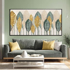 CHUDANHAO Vintage Wall Decor Gold Foil Wall Art Abstract Home Decorations Textured Artwork for Walls 24"x48" Pictures for Bed