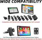 CD Slot Mount for Carplay Screen 4"-11" Monitor - 17mm Ball for Garmin Nuvi GPS Cell Phone in-Car Android Auto Tablet CD Mount Holder [360° Rotation/Tool-Free Installation] (4-Tab Bracket)