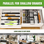 ANTOWIN Bamboo Drawer Dividers Organizers, Expandable Drawer Separators Splitter,17-22 inches Long Adjustable Spring-loaded O