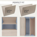 ZICOTO Decorative File Organizer Box Set of 2 - Collapsible Linen Filing Cabinets w/Handles Are Perfect to Store all Your Doc