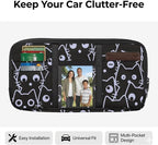 Black Cat Sun Visor Organizer for Trucks,Car SUV Storage Pouch Holder with Multi-Pocket Zipper Document Holder for Insurance, Pen, Chapstick