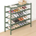 Smiry Bamboo Shoe Rack for Closet, 5 Tier Long Wooden Stackable Shoe Organizer, Free Standing Shoes Storage Shelf for Entrywa