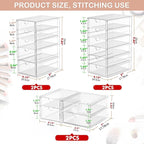 Makeup Organizer Storage With 30 Drawers, 6 Pcs Desktop Office Supplies, Desk Organizers, Clear Accessories, Dustproof Drawer
