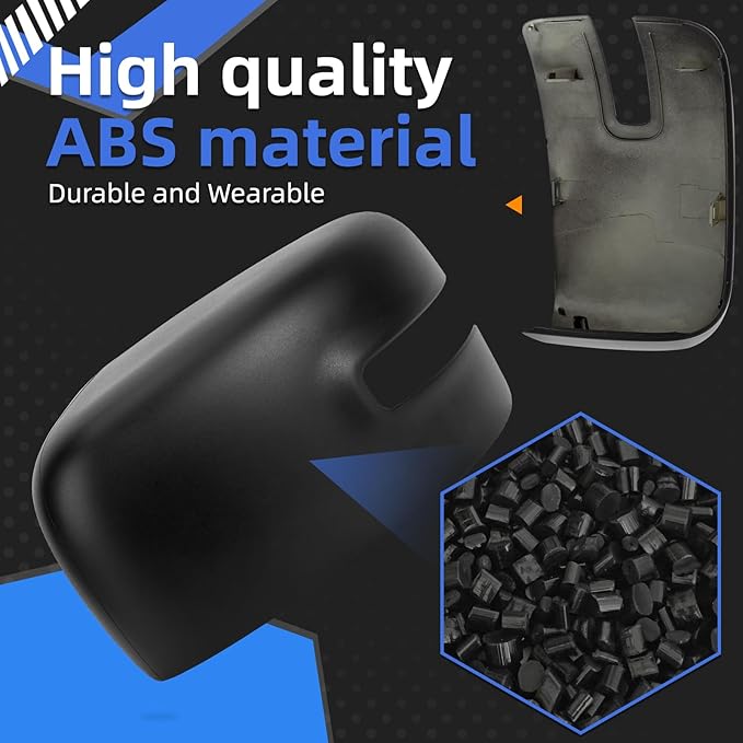 Driver Side Mirror Cover Replacement for Jeep Renegade 2015 2016 2017 2018 2019 - Left Side Mirror Covers, Rear View Mirror Cap Accessories With Lamp, Textured