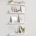 Fun Memories Picture Ledge Shelf for Wall, Floating Shelves Set of 4, 24 Inch Long Nursery Book Shelves for Toys Storage, Kid