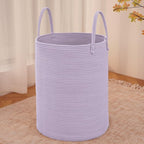 JMvicyroam Large Woven Laundry Basket Hamper,100L Cotton Rope Storage Bin for Blankets,Toys and Clothes,Decorative Tall Nurse
