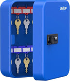 Uniclife 20 Keys Key Lock Box with Code, Wall Mount Lock Box for Keys with Code, Key Organizer with Tags, Key Cabinet, Key St