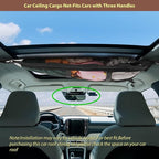 Kaskawise 31.5"x21.6" Car Ceiling Cargo Net – Double-Layer Roof Storage Organizer for 3-Handle & 4-Handle Vehicles, Perfect for Road Trips & Car Camping