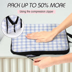 5 Pack Compression Packing Cubes for Travel Space Saving Cubes Luggage Organizer for Suitcase(Plaid,L)