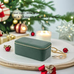 VLANDO Travel Jewelry Box Organizer – Portable PU Leather Jewelry Case with 6/8/12 Zippered Pouches, Compact Storage for Earr