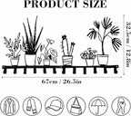 Black Metal Large Wall Mount Rack Set of 2 with 12 Hooks, Unique Wall Hooks for Clothes, Hat, Bag, Key, Cute Wall Hanger for 