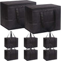Set of 8 Large Insulated Reusable Grocery Bags with Sturdy Zipper and Handles, Foldable Washable Heavy Duty Cooler Totes for Hot or Cold Food Delivery, Groceries, Travel, Shopping